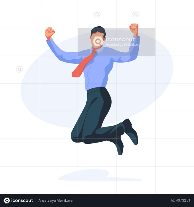 Businessman jumping in air  Illustration