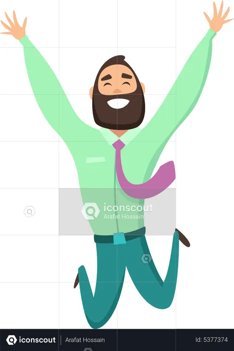 Businessman jumping out of joy  Illustration