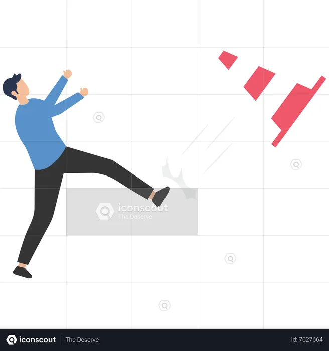 Businessman Kicked the traffic cone  Illustration