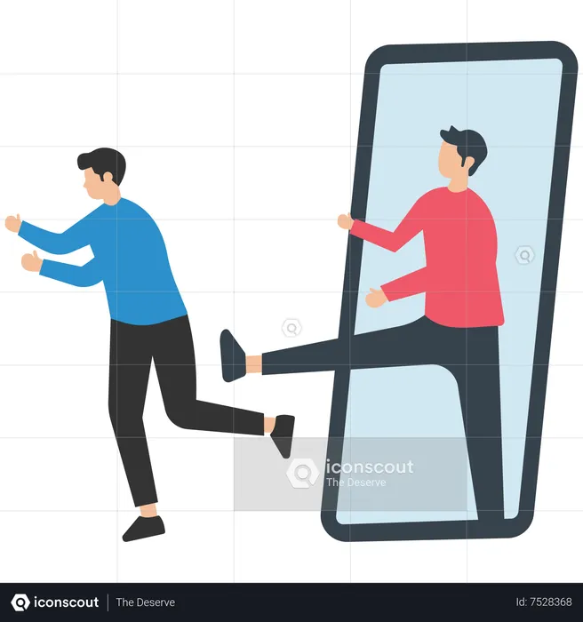 Businessman Kicking the employee  Illustration