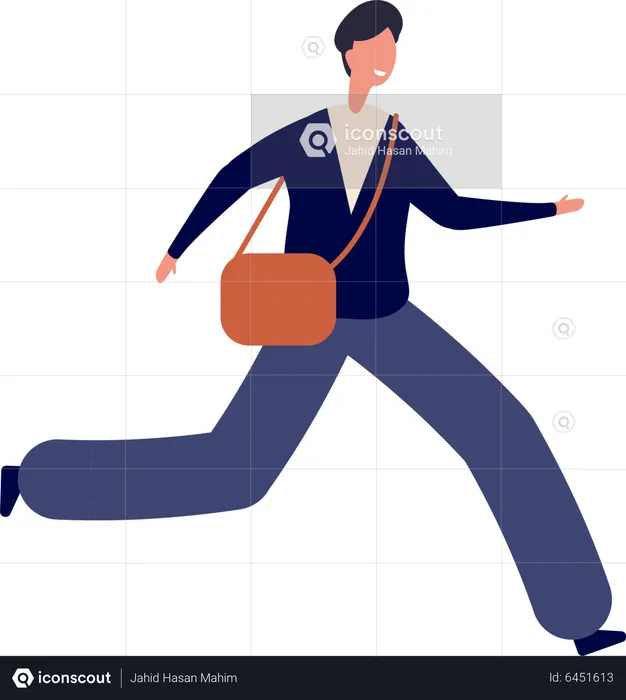 Businessman Late For Work  Illustration