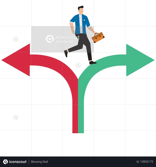 Businessman leads way towards business success  Illustration