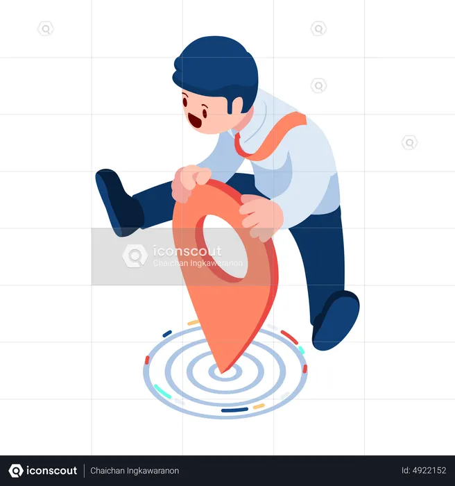 Businessman Location  Illustration