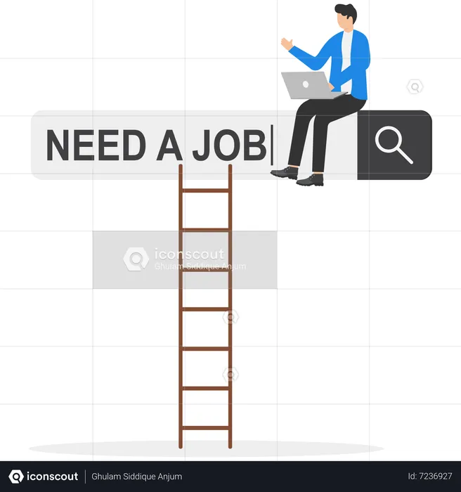 Businessman looking for job  Illustration