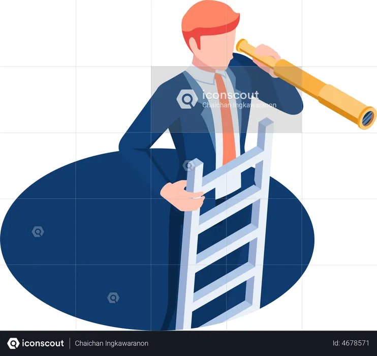 Businessman looking for business opportunity  Illustration