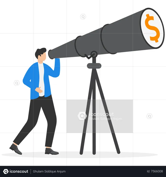 Businessman looking for investment opportunities  Illustration