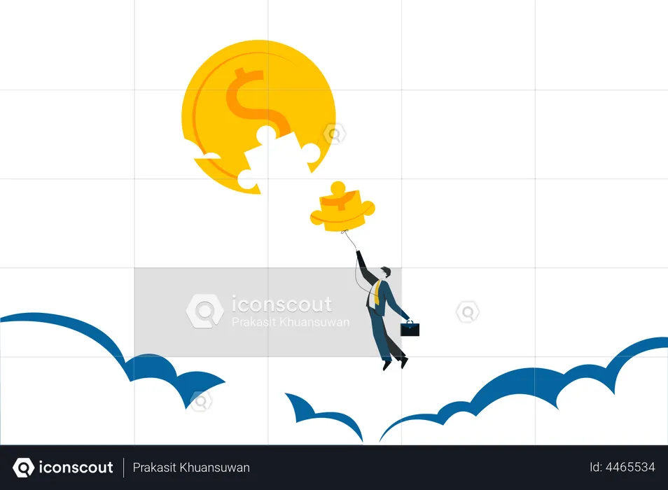 Businessman looking for investment opportunity  Illustration