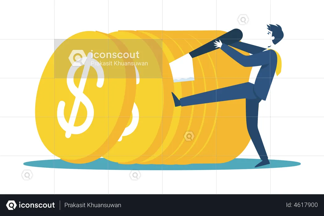 Businessman looking for investments  Illustration
