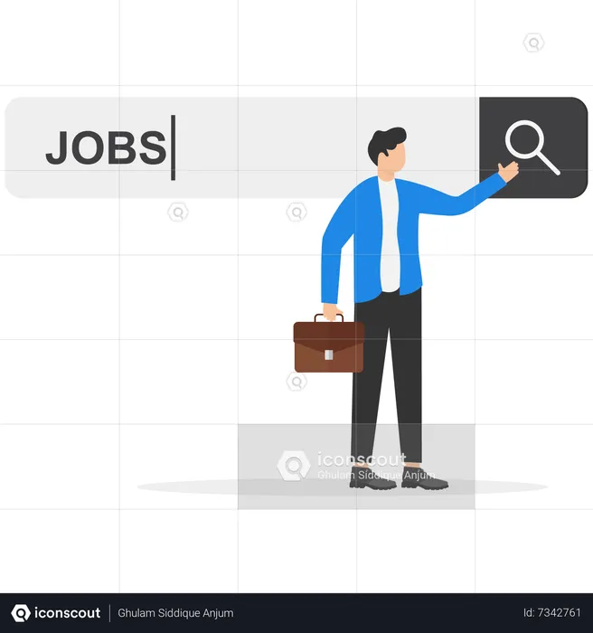 Businessman looking for new job  Illustration