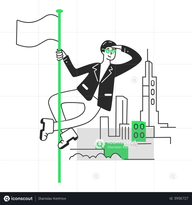Businessman looking for new partners  Illustration