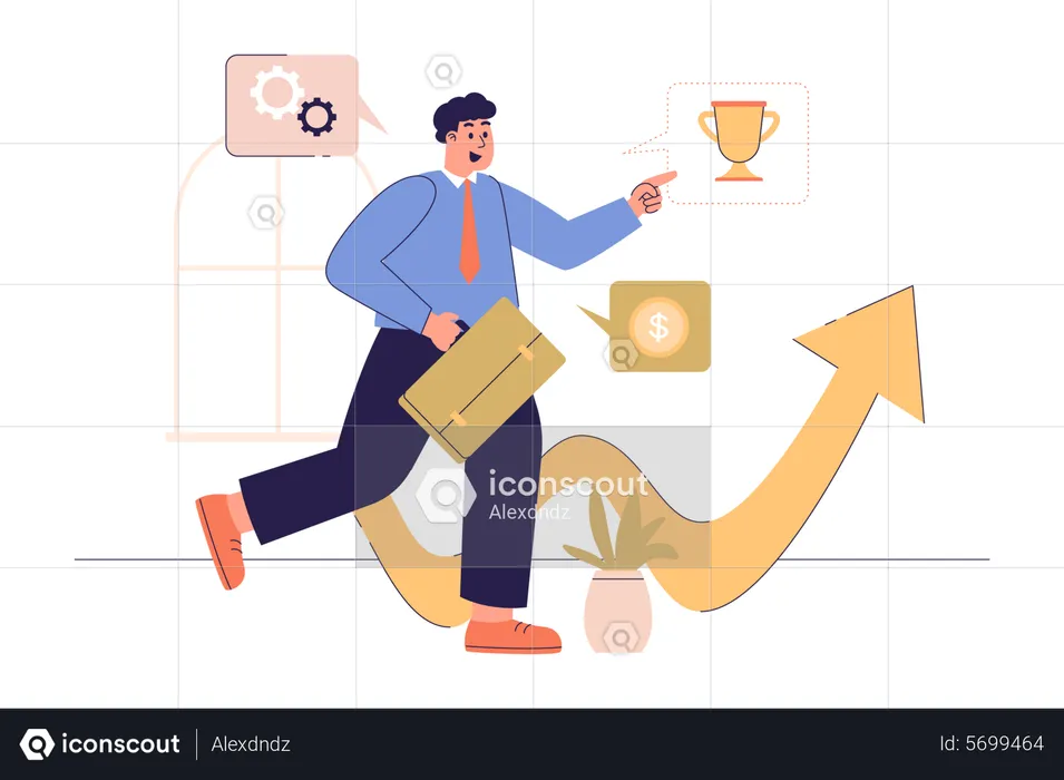 Businessman looking for new startups investment  Illustration