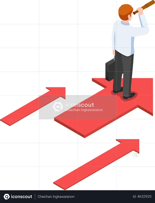 Businessman looking for opportunity  Illustration