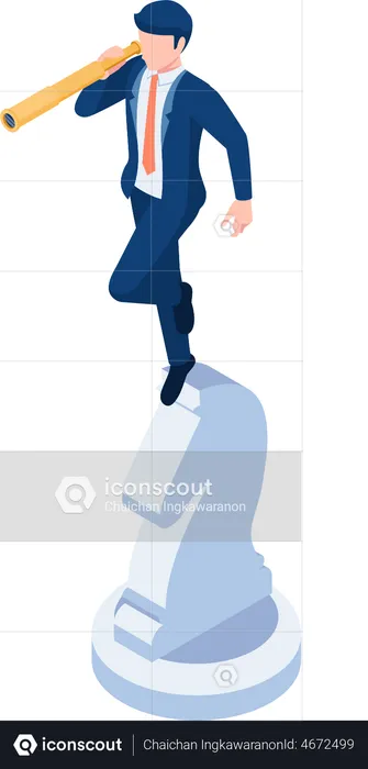 Businessman looking for strategy  Illustration