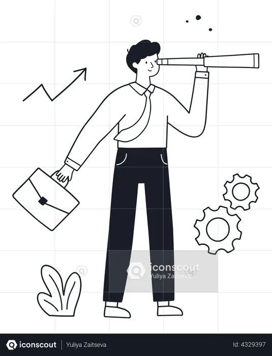 Businessman looking for success  Illustration