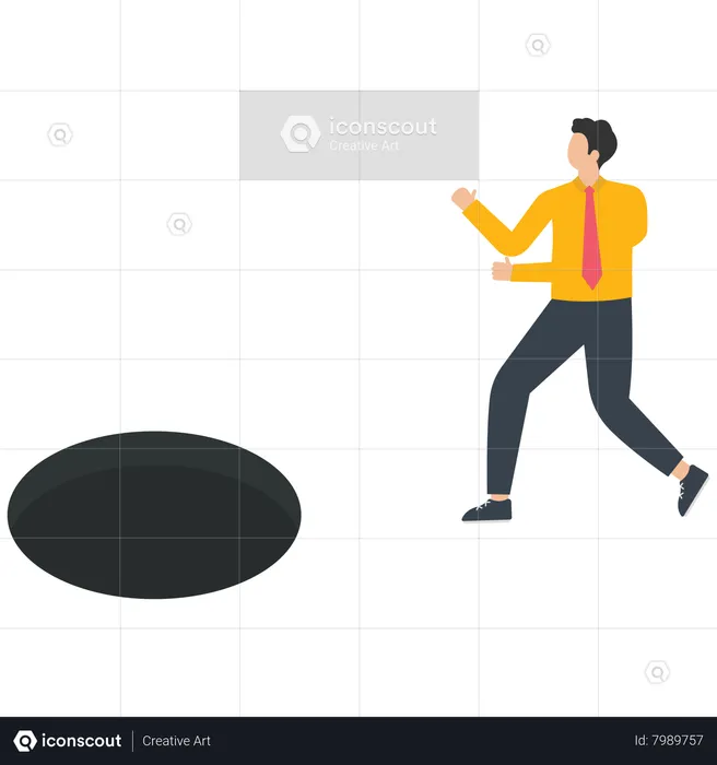 Businessman looking in a hole  Illustration