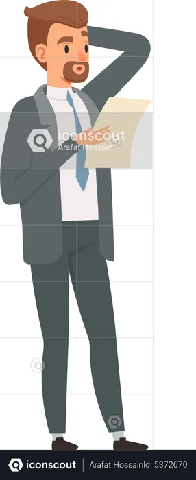 Businessman looking report  Illustration