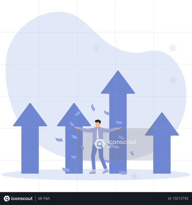 Businessman looks for analysis page  Illustration