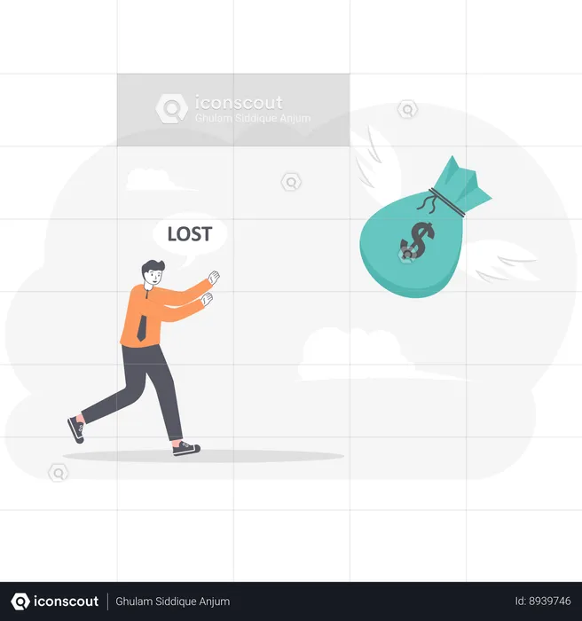 Businessman lost her money  Illustration