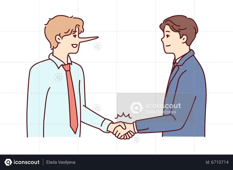 Businessman lying to employee  Illustration