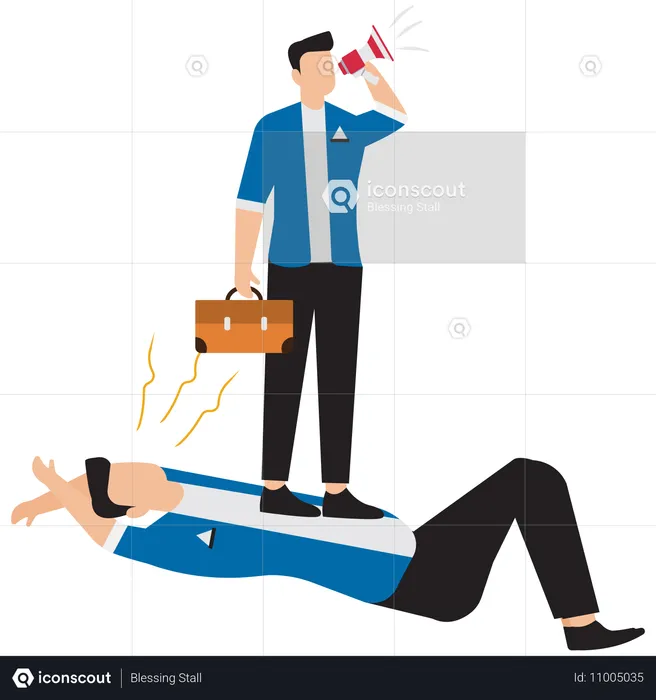 Businessman making business announcement  Illustration