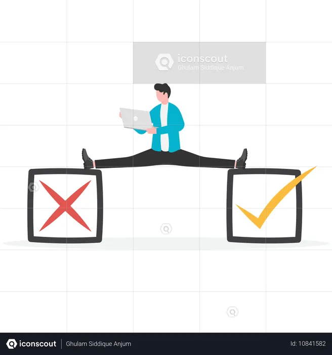 Businessman making business decisions  Illustration