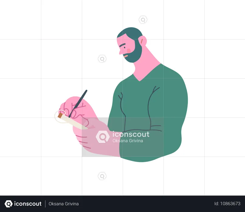 Businessman making business notes  Illustration