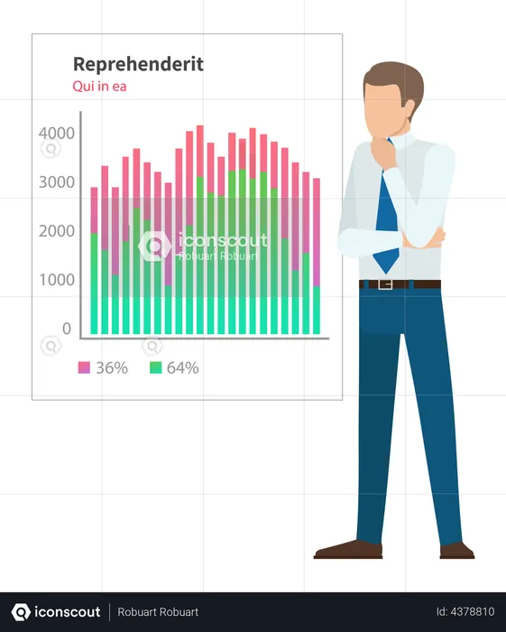 Businessman making business presentation  Illustration