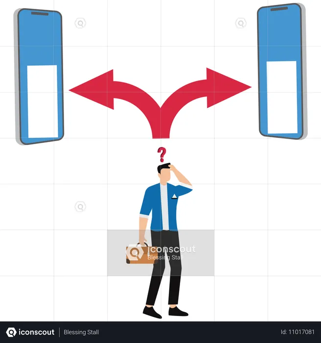 Businessman making career decision  Illustration