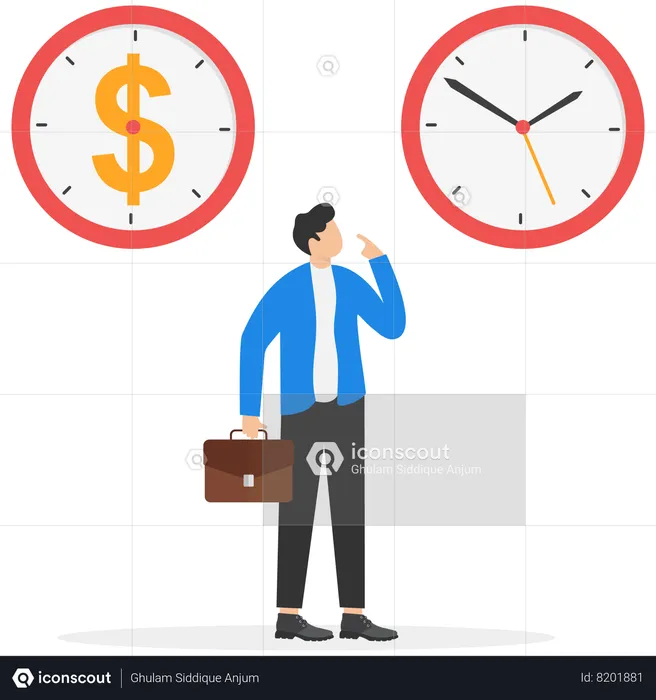 Businessman Making Choice  Illustration