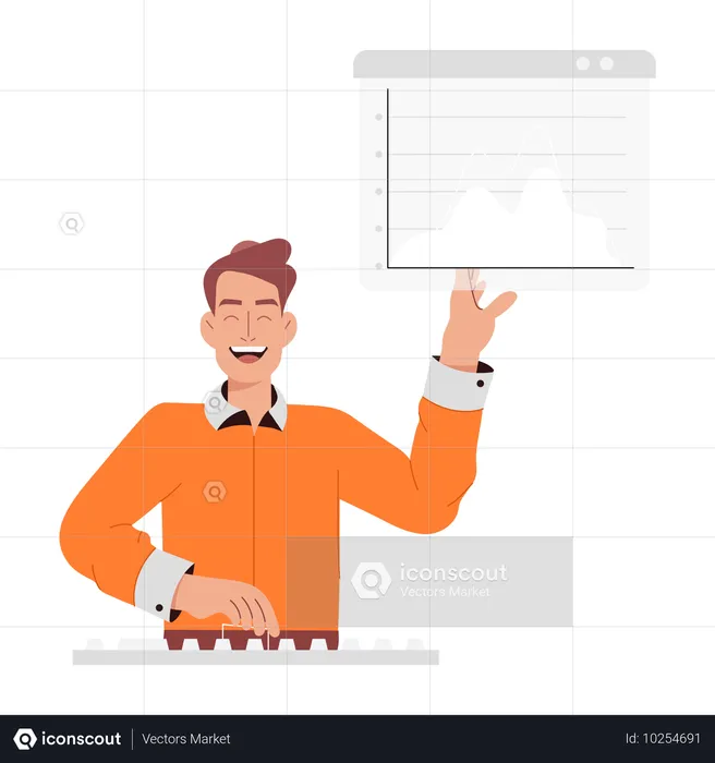 Businessman making data presentation  Illustration