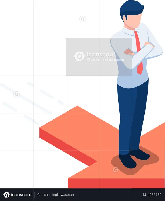 Businessman making direction decision  Illustration