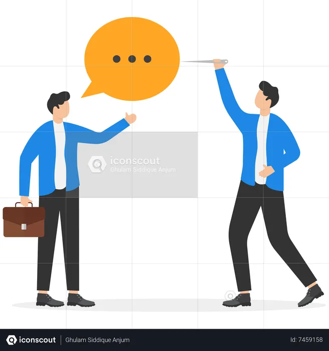 Businessman making employee silent  Illustration