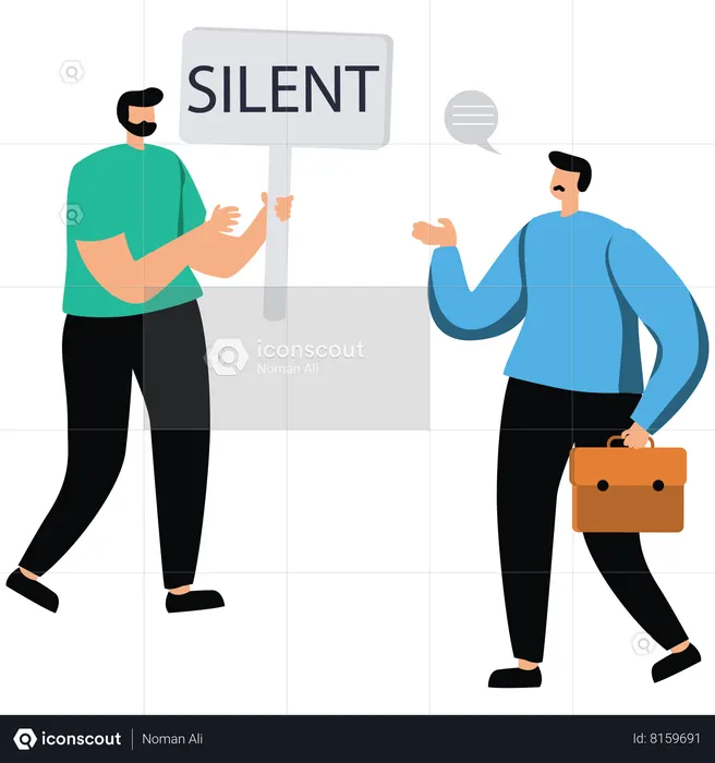 Premium Vector  Businessman standing making be quiet