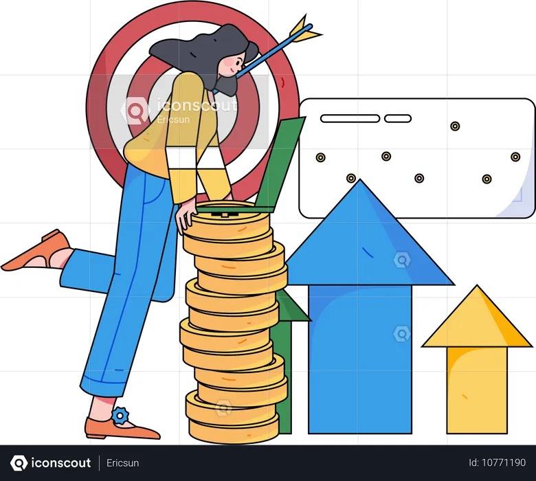 Businessman making growth strategies  Illustration