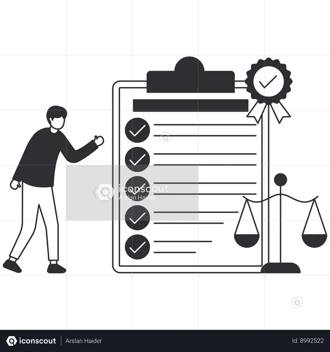 Businessman making legal rules  Illustration
