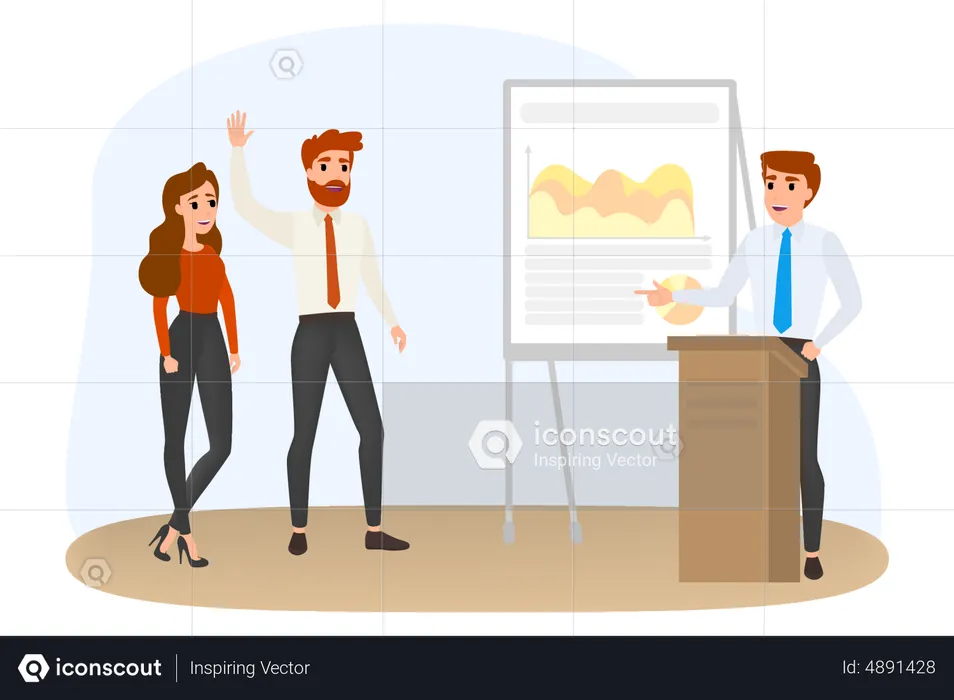 Businessman Making Presentation  Illustration