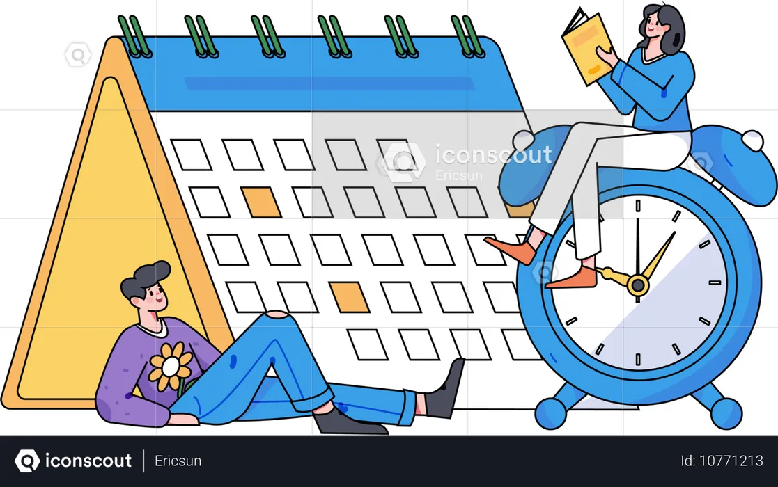 Businessman making schedule management  Illustration