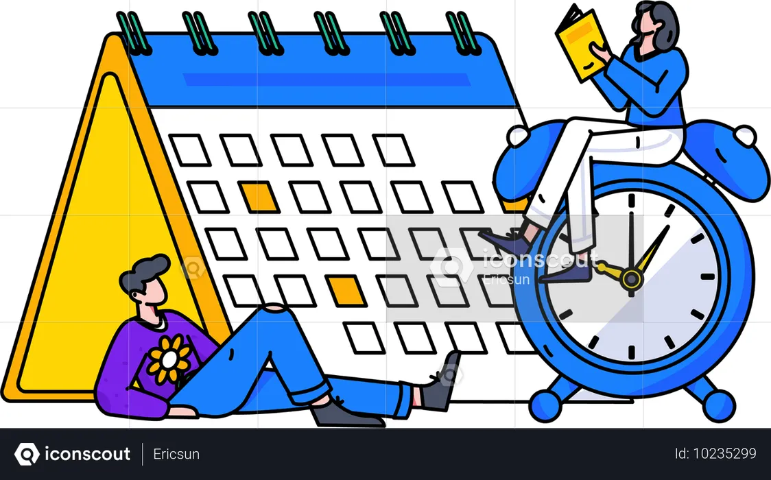 Businessman making schedule management  Illustration