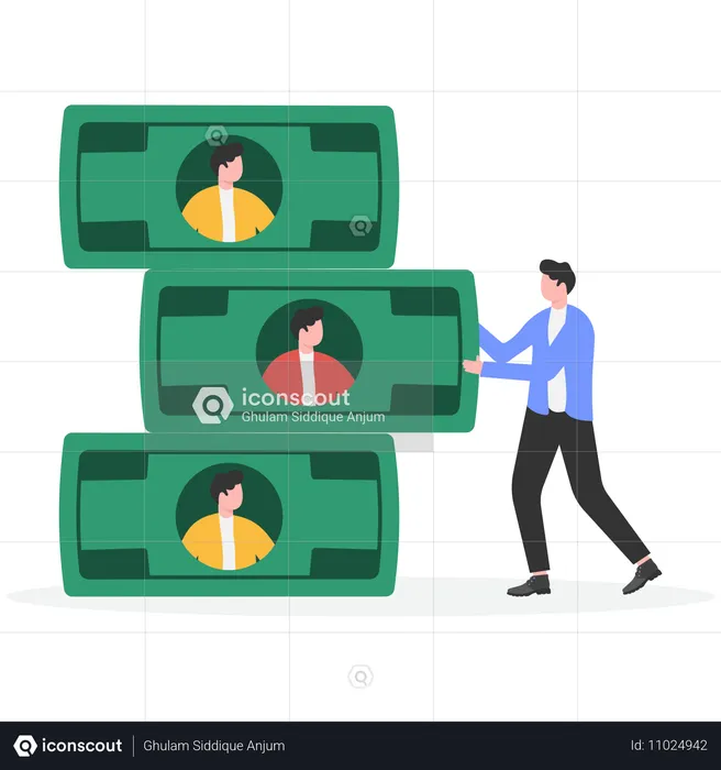 Businessman managing business finance  Illustration