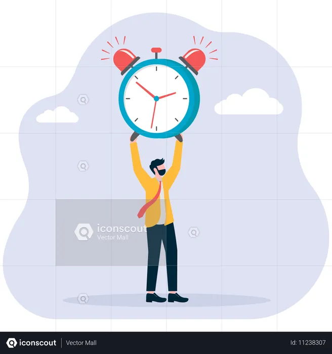 Businessman managing business reminders  Illustration