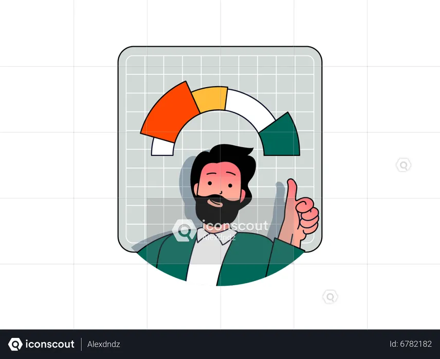 Businessman managing dashboard  Illustration