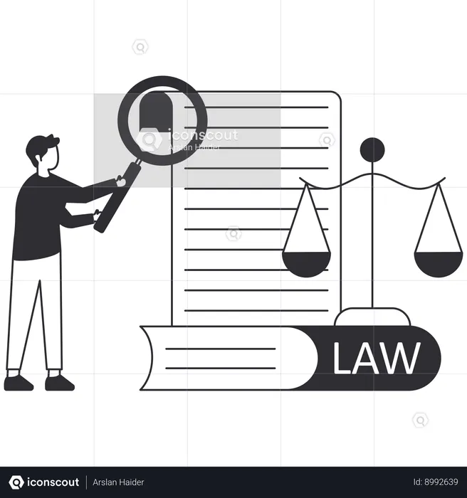 Businessman managing legal laws  Illustration