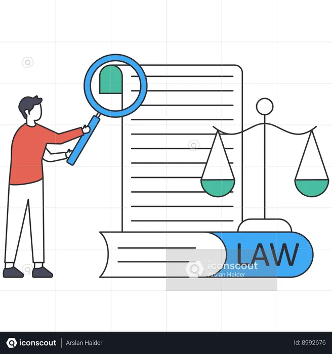 Businessman managing legal laws  Illustration