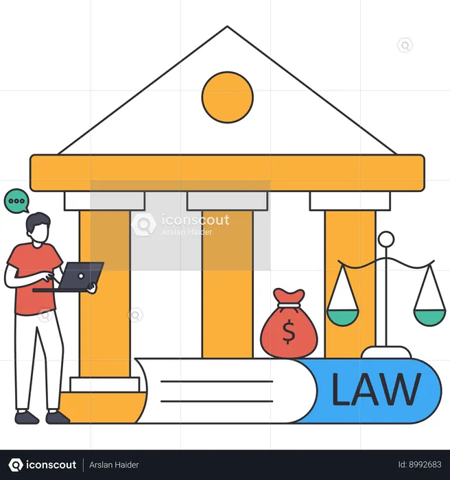 Businessman managing legal laws  Illustration