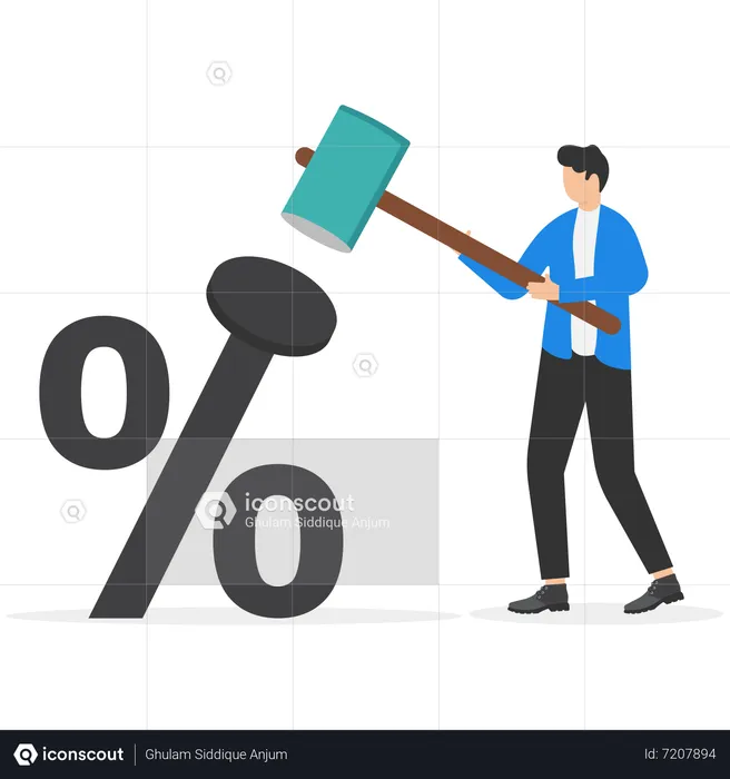 Businessman managing rate due to interest rate  Illustration