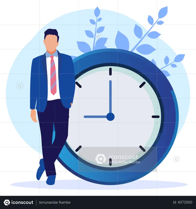 Businessman Managing Time  Illustration