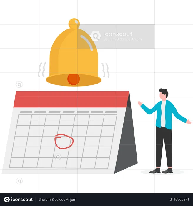 Businessman mange date planner  Illustration