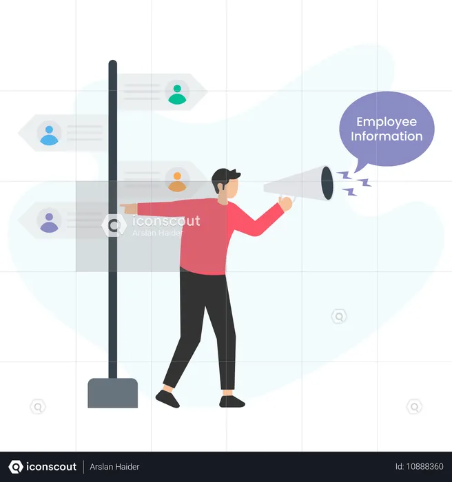 Businessman marketing Employee information  Illustration