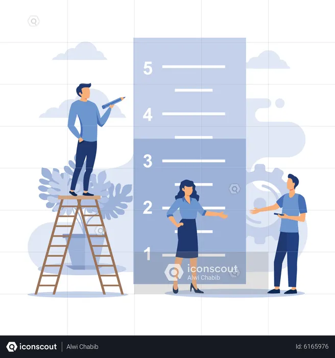 Businessman measure team quality  Illustration