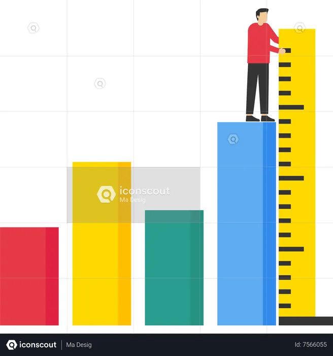 Businessman measuring growth chart  Illustration